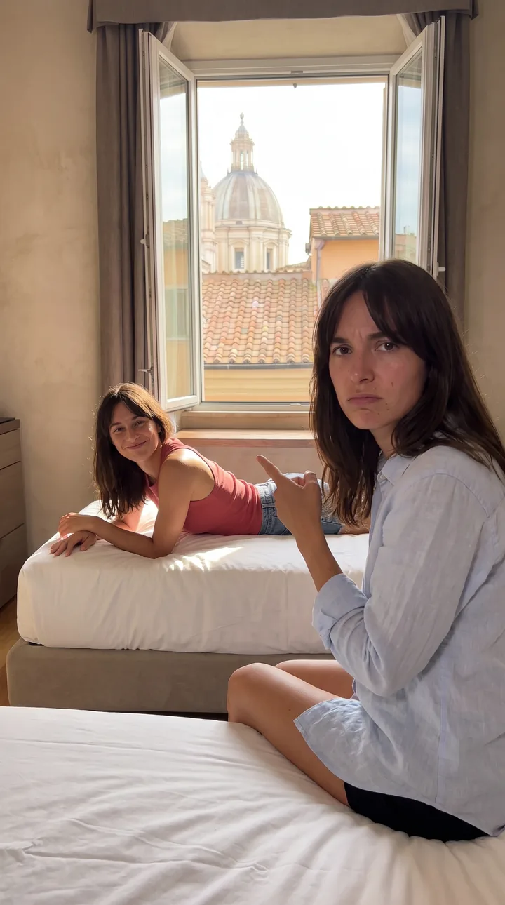 Start frame for shot s3 of Twin Experiment, AI-generated